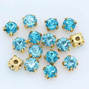 3 mm Fancy Stone Gold Color Crystal Rhinestones <span class=keywords><strong>Point</strong></span> Cone Round Gold Metal Claw Setting Sew-On Loose Rhinestones Glass Material - Product Image 6