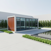 Maison conteneur modulaire préfabriquée pliable de type Z à assemblage rapide, personnalisable, avec une paroi vitrée, bon prix, luxe