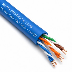 <span class=keywords><strong>สาย</strong></span>เคเบิลอีเทอร์เน็ต Cat6 7814A Belden ของแท้ของใหม่สายเคเบิลเครือข่าย U/UTP ทองแดง24AWG แข็ง4คู่ยาว305<span class=keywords><strong>เมตร</strong></span>/ม้วน - Product Image 2