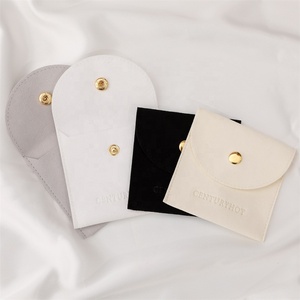 Pochette à bijoux en microfibre PUPPYSEW, 8*8cm, sac à bouton pour emballage de bijoux, pochettes à bijoux personnalisées avec logo - Product Image 2