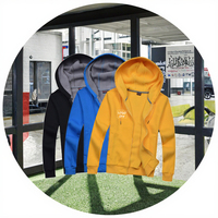 Ensemble de sport pour homme en coton personnalisé OEM, deux pièces, sweat à capuche zippé en polaire et pantalon de survêtement, hiver, avec motif vierge à imprimer
