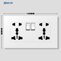 Interruptor de Pared de Plástico Estándar del Reino Unido XIMLON 13A con Clasificación IP35 para Hogar y Oficina (Estilo Moderno)