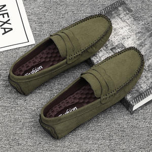 Chaussures pour hommes cousues à la main, en cuir velours, antidérapantes, semelle souple, faciles à enfiler et à retirer, chaussures <span class=keywords><strong>bateau</strong></span> pour affaires, loisirs et trajets quotidiens - Product Image 1