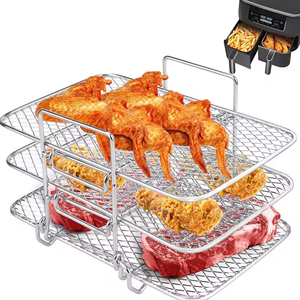 Accesorios para Freidora de Aire <span class=keywords><strong>MJM</strong></span> 304 de Acero Inoxidable - Juego de 3 Rejillas Multicapa para Freidoras de Aire de 4.2-5.8qt - Rango de Temperatura de 40-230 °C - Product Image 6