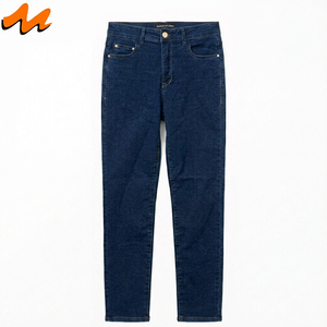 Pantalones Formales de Mezclilla Transpirable para Mujer, Corte Ajustado, Cinco Bolsillos, Cintura Media, para Todas las Temporadas, Algodón, Poliéster, Elastano, 9.47 OZ - Product Image 1