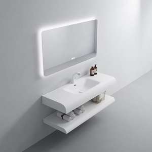 Vente <span class=keywords><strong>en</strong></span> gros Lavabo de table <span class=keywords><strong>en</strong></span> résine fait à la main Lavabo à main Lavabo <span class=keywords><strong>en</strong></span> marbre avec miroir à led - Product Image 2