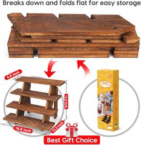 Présentoir en bois pour cupcakes, sans outil, supports rustiques pour l'affichage, idéal pour l'artisanat et les étagères Funko Pop - Product Image 2