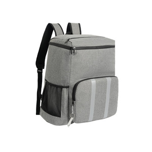 Wholesale Durable Foldable Thermal Picnic Bag OEM Service Insulated Lunch Cooler Outdoor Promotional Backpack Zipper Closure