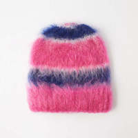 Fabricant de tricots, logo personnalisé, design jacquard, blocs de couleur, rayures, bonnet moelleux, bonnet chaud en tricot, bonnet en mohair