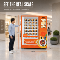 Distributeur automatique de repas chauds prêts à manger avec écran tactile de 21,5 pouces, chauffage par micro-ondes, capacité personnalisable