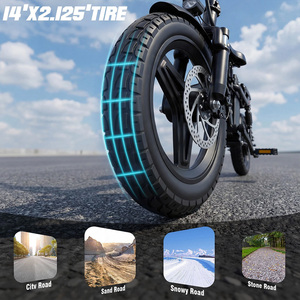 Vélo électrique pliable pour adultes de 14 <span class=keywords><strong>pouces</strong></span>, 750W de puissance maximale, 48V 12Ah, autonomie de 25-30 miles, vitesse maximale de <span class=keywords><strong>24</strong></span> MPH, siège passager, porte-bagages pliable - Product Image 5