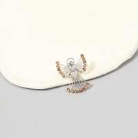 Épingles à revers en alliage de zinc en forme d'ailes d'ange, broches en cristal doré, échantillon gratuit, vente en gros d'usine, pas cher