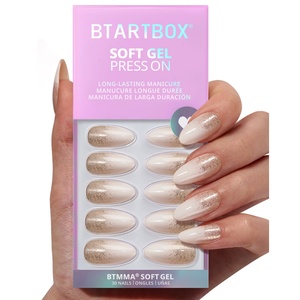 Uñas Postizas Almendradas Medianas con Brillo, Uñas Falsas, Uñas de Gel Suave Blancas Hechas a Mano, Uñas Artificiales a Presión al por Mayor - Product Image 2