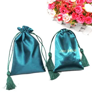Wholesale Custom Logo Satin Pouches Velvet Drawstring Bags Jewellery satin dust bag