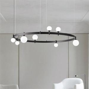 Italian Designer-Style Modern Minimalist Glass Ball Lamp Creative Circular <b>Dining</b> Room Bar <b>Light</b> for Chandeliers Pendant <b>Lights</b> - Product Image 3