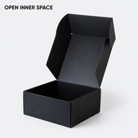 Boîte cadeau pliable haut de gamme noire MA carrée étanche avec couvercle à charnière, emballage de vente au détail spacieux pour cadeaux saisonniers, commandes personnalisées, marque