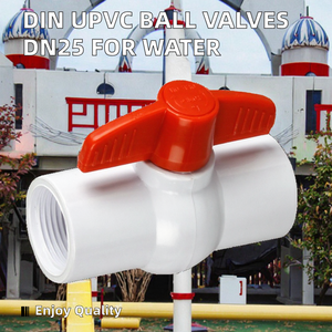 วาล์วบอล UPVC คุณภาพสูง ขนาด 1 นิ้ว แบบพลาสติก ควบคุมด้วยมือ ผลิตตามแบบ OEM ปรับแต่งได้ สำหรับระบบประปา - Product Image 2
