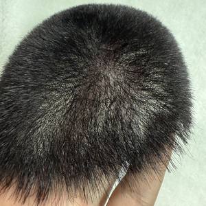 Parrucchino da <span class=keywords><strong>Uomo</strong></span> Economico Prezzo di Fabbrica All'ingrosso 16x21 cm 6x8 pollici 1B Durevole Capelli Corti da 1 Pollice Base Sottile in PU Capelli Umani per Uomini - Product Image 5