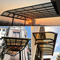 Auvent de pergola en profilé d'aluminium, auvent de balcon, auvent de porte en aluminium, auvent de patio, auvent de fenêtre, auvent rétractable sur mesure