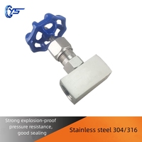 Válvula de aguja manual de acero inoxidable Yaosheng J13W 304/316 DN15-25 PN320 de alta presión con rosca interna de 1 vía