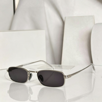 Lunettes de soleil rétro carrées en métal, légères, UV400, verres dégradés dorés, unisexe, style streetwear tendance