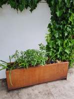 Pot Bunga KD Planter dari Baja Corten, Pot Modular Baja Corten, Kemasan Datar, Berlapis Karat