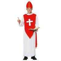 Costume d'Halloween pour adultes, costume de prêtre, costume de père, costume de évêque blanc pour homme