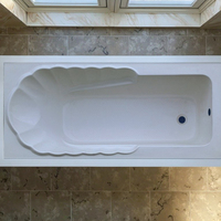 Baignoire à poser rectangulaire en acrylique de style moderne, luxueuse et écologique, avec drain intégré, garantie de 2 ans, pour intérieur
