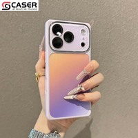 Coque de téléphone avec grande fenêtre pour appareil photo, couleur dégradée, anti-chute, protection renforcée pour iPhone 14 15 16 17 Pro Max