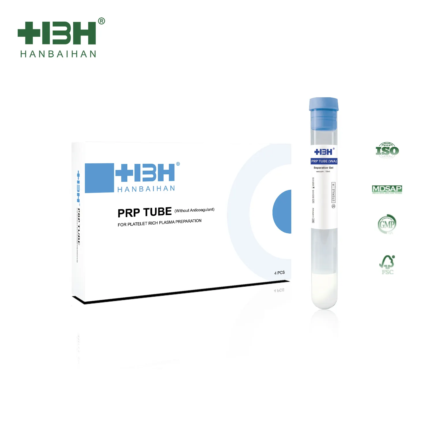 HBH रक्त फसल टेस्ट ट्यूब पीआरपी में इंजेक्शन प्रमाणित अमेरिका और सीए