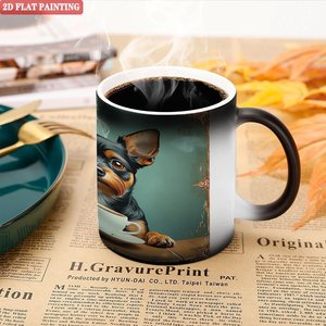 Taza Mágica de Cerámica Negra Esmerilada de 11 oz, Sensible al Calor, Cambia de Color, con Diseño de Perro - Product Image 5