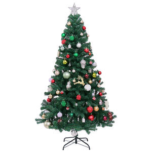 Arbre de Noël artificiel festif avec des ornements multicolores étoile support robuste branches réalistes pour la décoration de Noël à la maison - Product Image 5