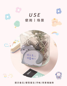 30 sáng tạo dễ thương động vật Sticker ghi chú chim Memo Pads thỏ con chó bài ghi chú đơn giản in tin nhắn sinh viên ghi nhớ ghi chú dán - Product Image 6