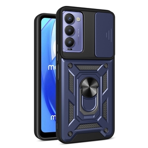 Custodia Antiurto Doppio Strato Per Tecno Camon 18: Con Cavalletto Girevole 360° Magnetico, TPU + PC, Protezione Completa, Viola - 3