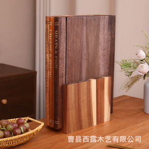 Wooden Book Shaped Cutting Board <b>Set</b> With Base Double Sided For Kitchen Home Decoration Rectangle Wood Material Cao County - Product Image 4