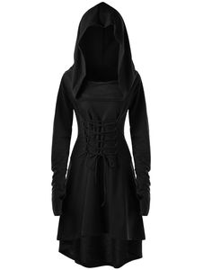 Halloween Gotische Renaissance Middeleeuwse Jurk Party Cosplay Prinses Victoriaanse <span class=keywords><strong>TV</strong></span> Film Lange Mouwen Capuchon Mantel Polyester Dames - Product Image 5