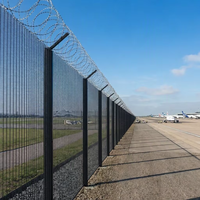 Clôture de périmètre d'aéroport anti-escalade galvanisée 358 à vue claire, en treillis métallique soudé pour aérodrome, rigide et durable