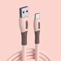 Câble USB Type C en silicone liquide, charge rapide 3A, cuivre pur, blindage en nylon tressé, 1,2 m pour iPhone et Android
