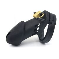 Castidad masculina de silicona Cerraduras Pene Cage Consolador para hombres Dick Lock Sex Toy Consolador de plástico jaula bloqueable