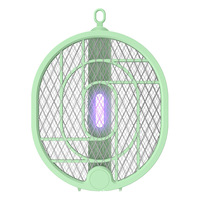 Raquette électrique anti-moustiques rechargeable, pliable, avec lampe attractrice et tue-moustiques automatique pour la maison