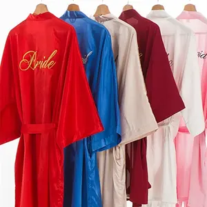 Áo Ngủ Kimono Mùa Hè Mới Áo Ngủ Nữ Đồ Ngủ Cô Dâu Cô Dâu Áo Choàng Cưới Áo Choàng Tắm Váy Ngủ Cho Nữ