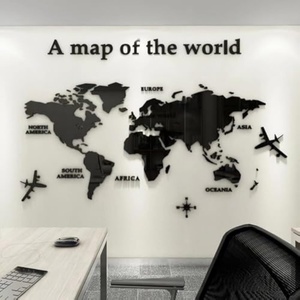 Stickers muraux 3D en acrylique personnalisés, carte du monde moderne, vente chaude - Product Image 2