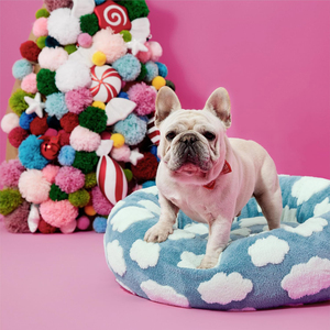 Lit pour <span class=keywords><strong>chien</strong></span> Donut <span class=keywords><strong>taille</strong></span> <span class=keywords><strong>moyenne</strong></span> - Lit rond pour chat d'intérieur, cadeau apaisant avec housse lavable, lit décoratif mignon pour la maison - Product Image 3