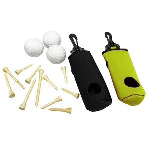 주문 로고 골프 공 및 티 홀더 작은 골프 공 주머니는 부대 Keychain 벨트 클립 골프 부속품을 나릅니다