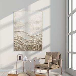 Cadre fait main en Relief abstrait <span class=keywords><strong>Beige</strong></span> <span class=keywords><strong>plage</strong></span> océan paysage marin toile Art 3d Texture <span class=keywords><strong>peinture</strong></span> acrylique pour décoration murale - Product Image 2