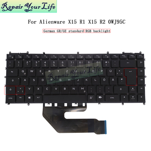 Nouveau clavier d'ordinateur portable allemand rétroéclairé RVB pour Dell Alienware X15 <span class=keywords><strong>R1</strong></span> X15 R2 05VHRX X17 <span class=keywords><strong>R1</strong></span> 0WJ95C NSK-DEBABC PK133041A16 - Product Image 2