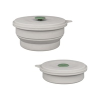 Bol d'alimentation pour bébé pliable personnalisé de qualité alimentaire Récipient alimentaire en silicone Bol alimentaire avec couvercle
