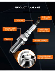MASUMA S007C Conjunto de bujías Construcción duradera Salida de chispa consistente QG15DE FG10 18841-11051 - Product Image 5