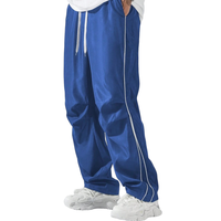 Pantalon de jogging large pour femme en Spandex et Polyester, taille élastique, bande latérale, coupe ample, longueur intégrale, décontracté, ODM OEM