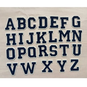 Wholesale Iron on Heat Pressed Navy <strong>Felt</strong> <strong>Letter</strong> Patch Two Layer <strong>Felt</strong> Applique A-Z English <strong>Letter</strong> 2.5" Varsity <strong>Letter</strong> for Hoodies - Product Image 2